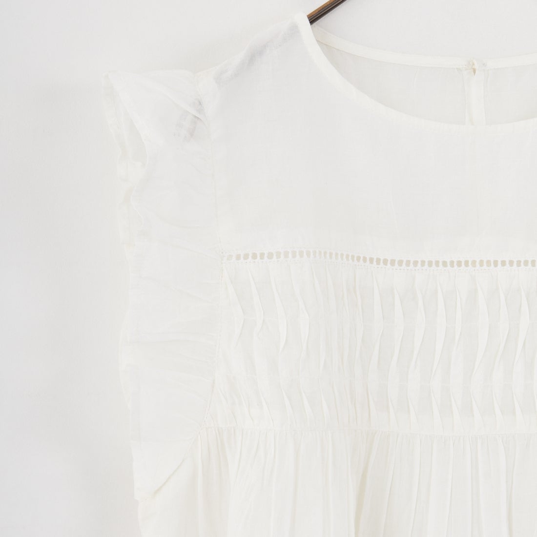 Jf Ready Made [ジェイエフレディメイド] コットンボイル 袖フリルブラウス [8859320-01] 02 ｵﾌ