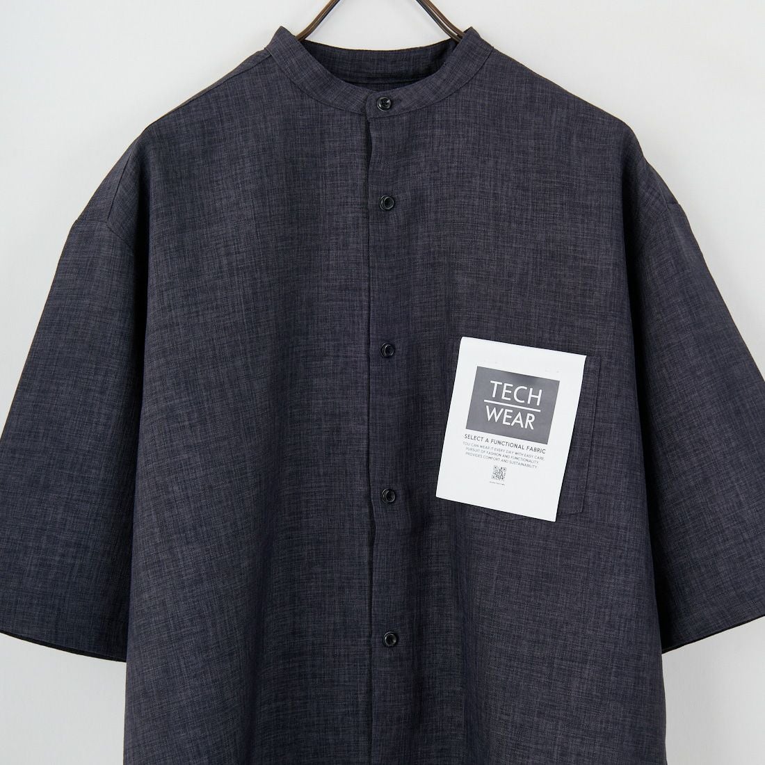 Jeans Factory Clothes [ジーンズファクトリークローズ] TECHキャンバス バンドカラーシャツ [EPC-53101] 4 CHARCOAL