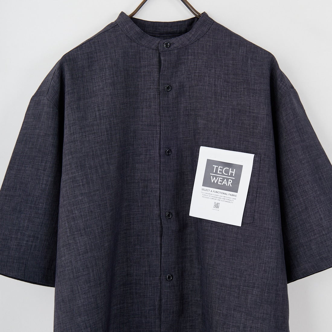 Jeans Factory Clothes [ジーンズファクトリークローズ] TECHキャンバス バンドカラーシャツ [EPC-53101] 4 CHARCOAL