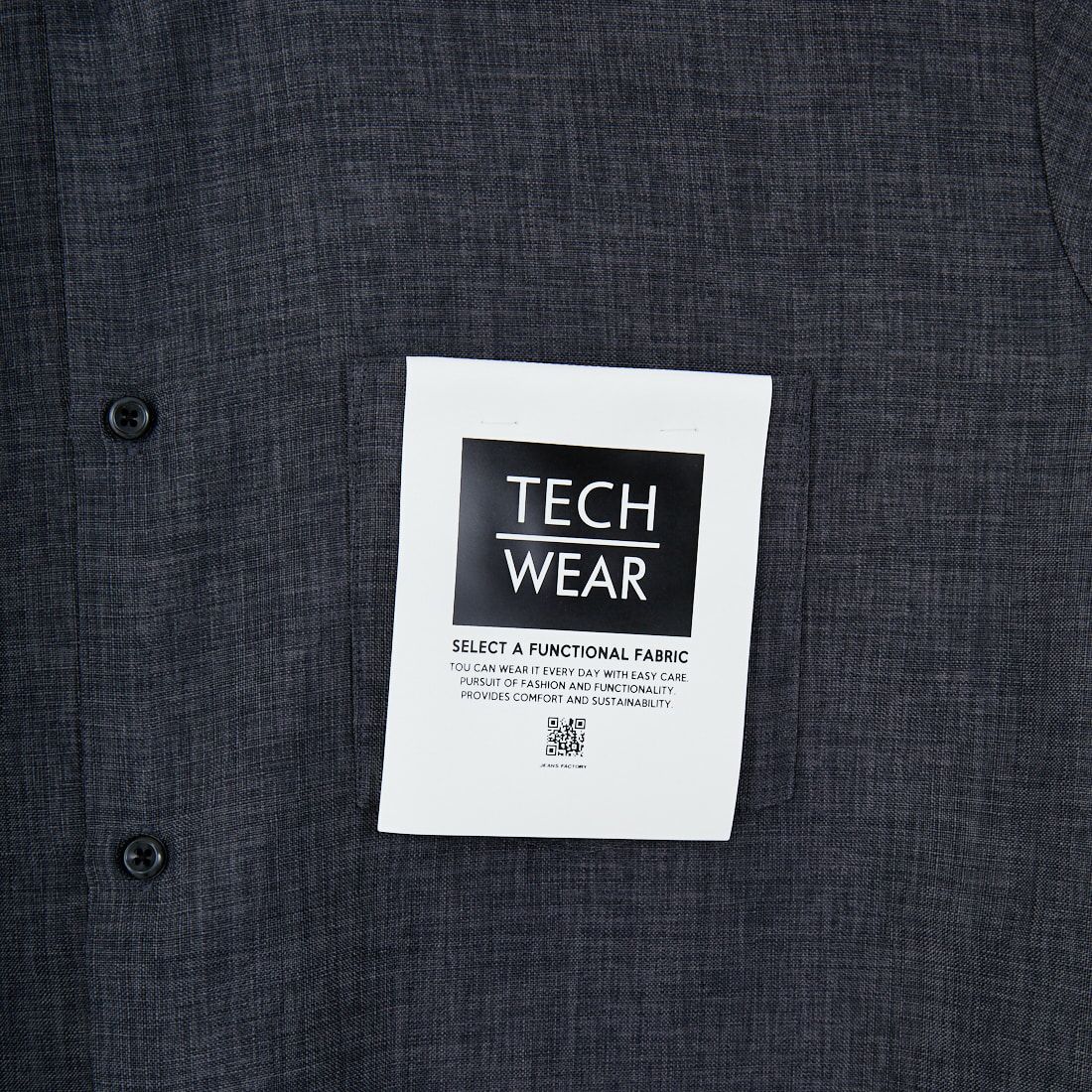 Jeans Factory Clothes [ジーンズファクトリークローズ] TECHキャンバス バンドカラーシャツ [EPC-53101] 4 CHARCOAL