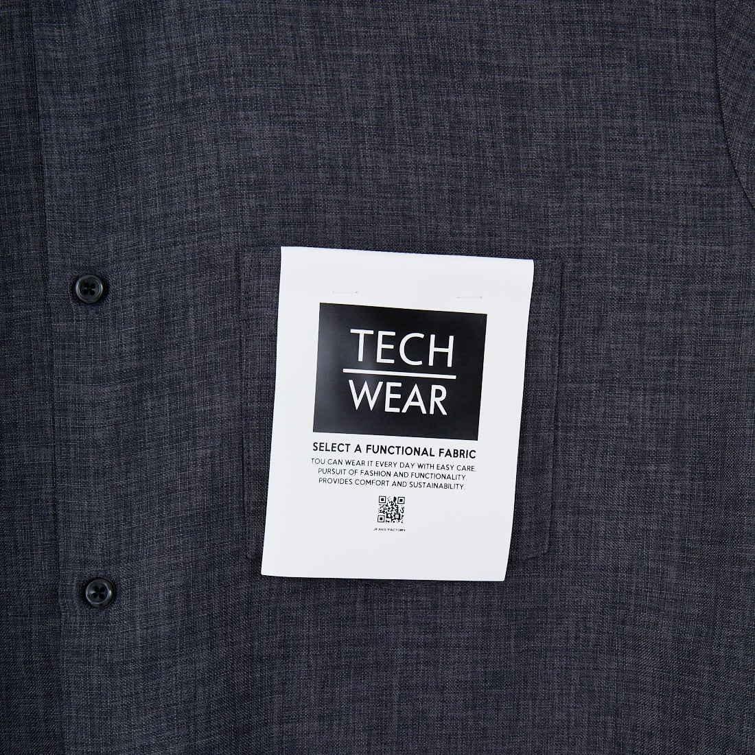 Jeans Factory Clothes [ジーンズファクトリークローズ] TECHキャンバス バンドカラーシャツ [EPC-53101] 4 CHARCOAL