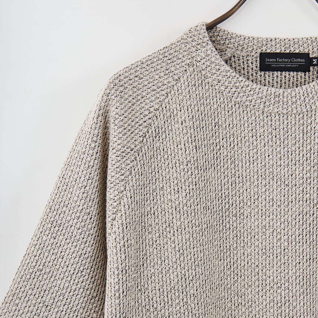 Jeans Factory Clothes [ジーンズファクトリークローズ] ローゲージ鹿の子クルーネックTシャツ [25222019] 914 BEG