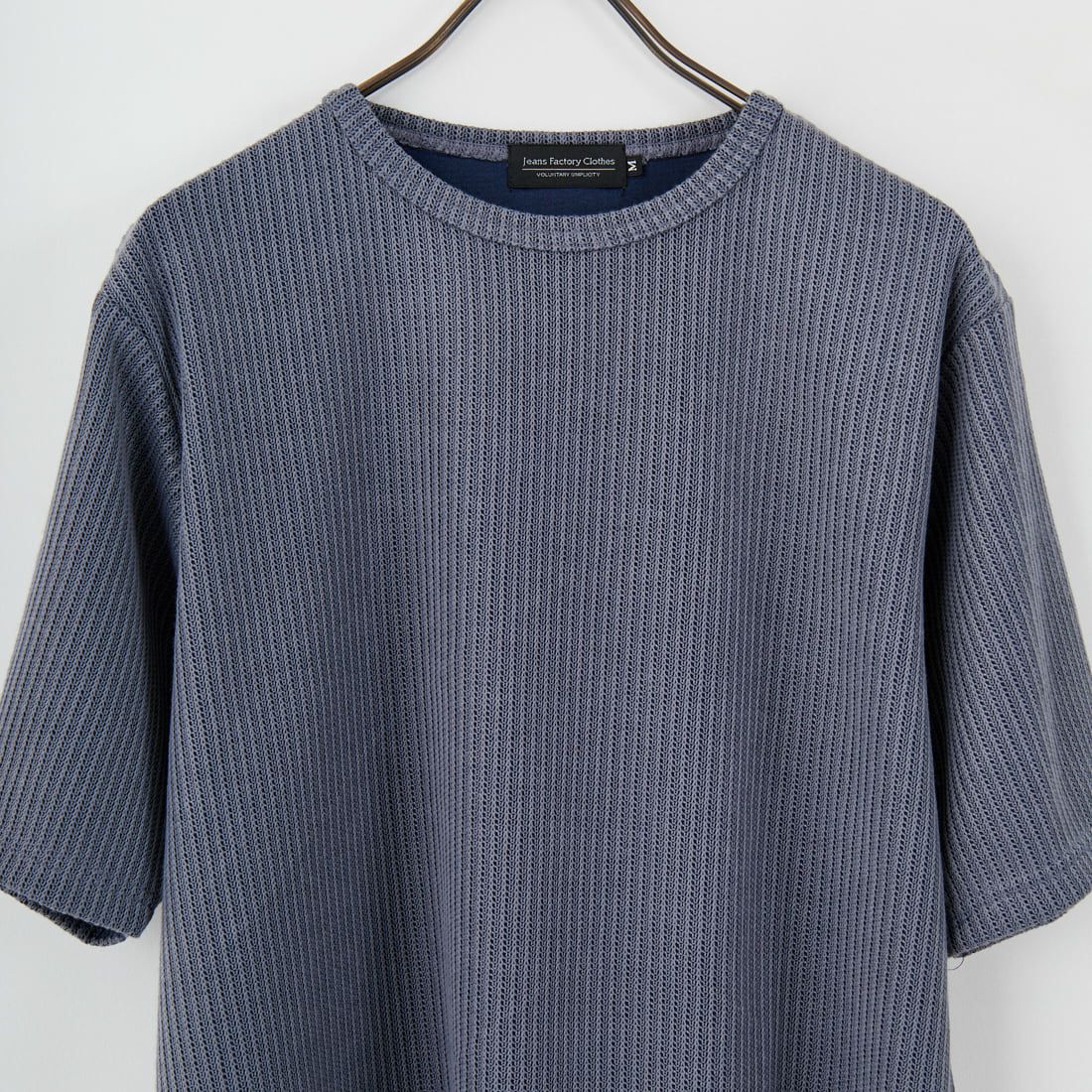 Jeans Factory Clothes [ジーンズファクトリークローズ] アゼ編みダブルフェイスTシャツ [EPC-53215] 3 NAVY