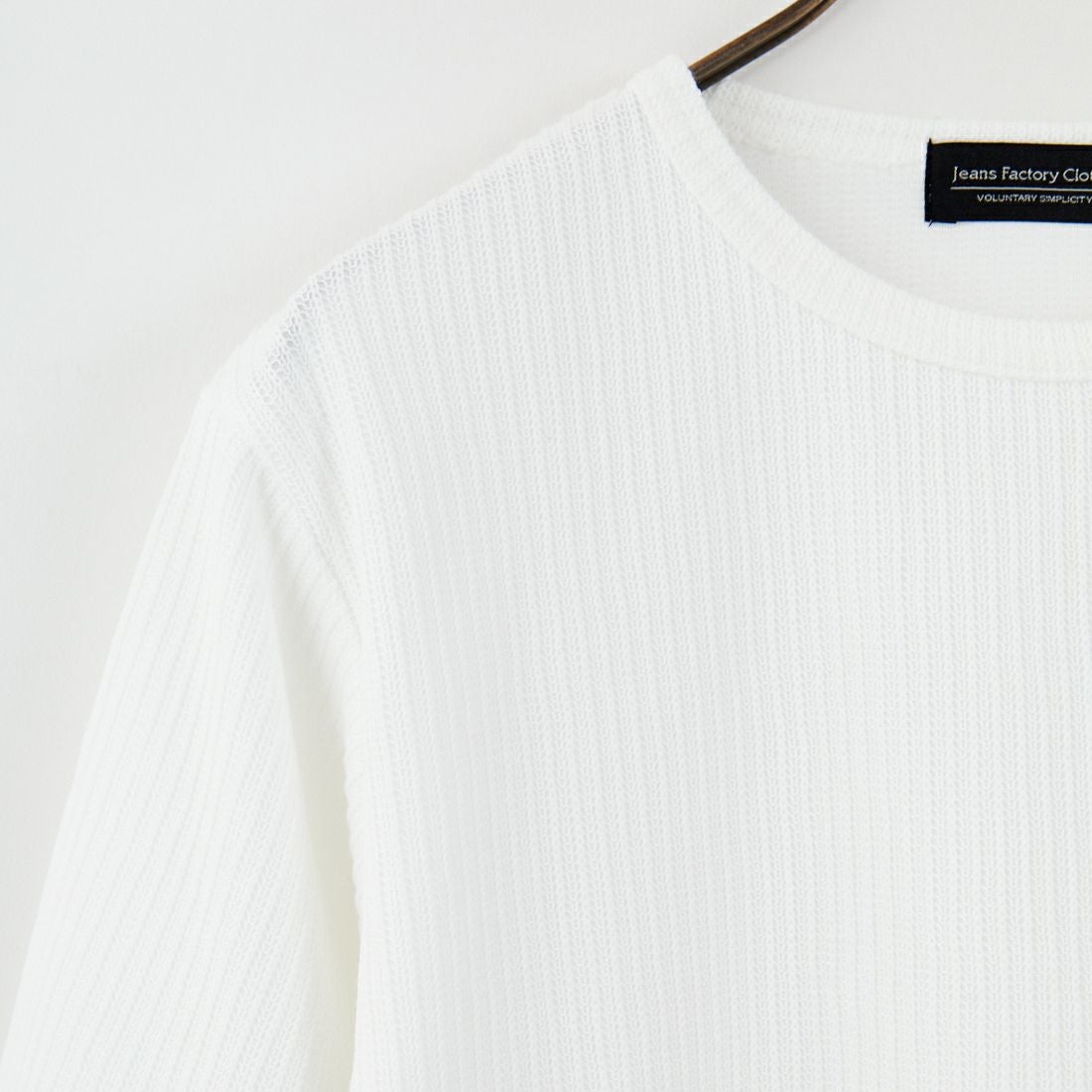 Jeans Factory Clothes [ジーンズファクトリークローズ] アゼ編みダブルフェイスTシャツ [EPC-53215] 1 O.WHITE