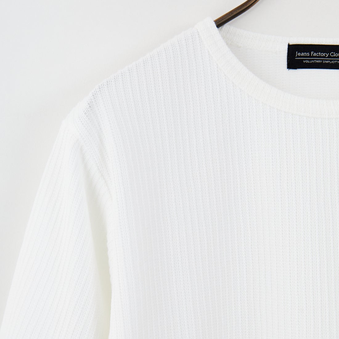Jeans Factory Clothes [ジーンズファクトリークローズ] アゼ編みダブルフェイスTシャツ [EPC-53215] 1 O.WHITE