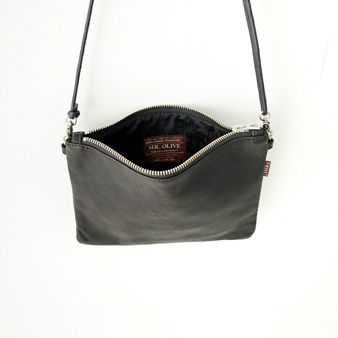 MR.OLIVE E.O.I [ミスターオリーブ] ウォータープルーフ ウォッシャブルレザーサコッシュ [ME680] BLACK