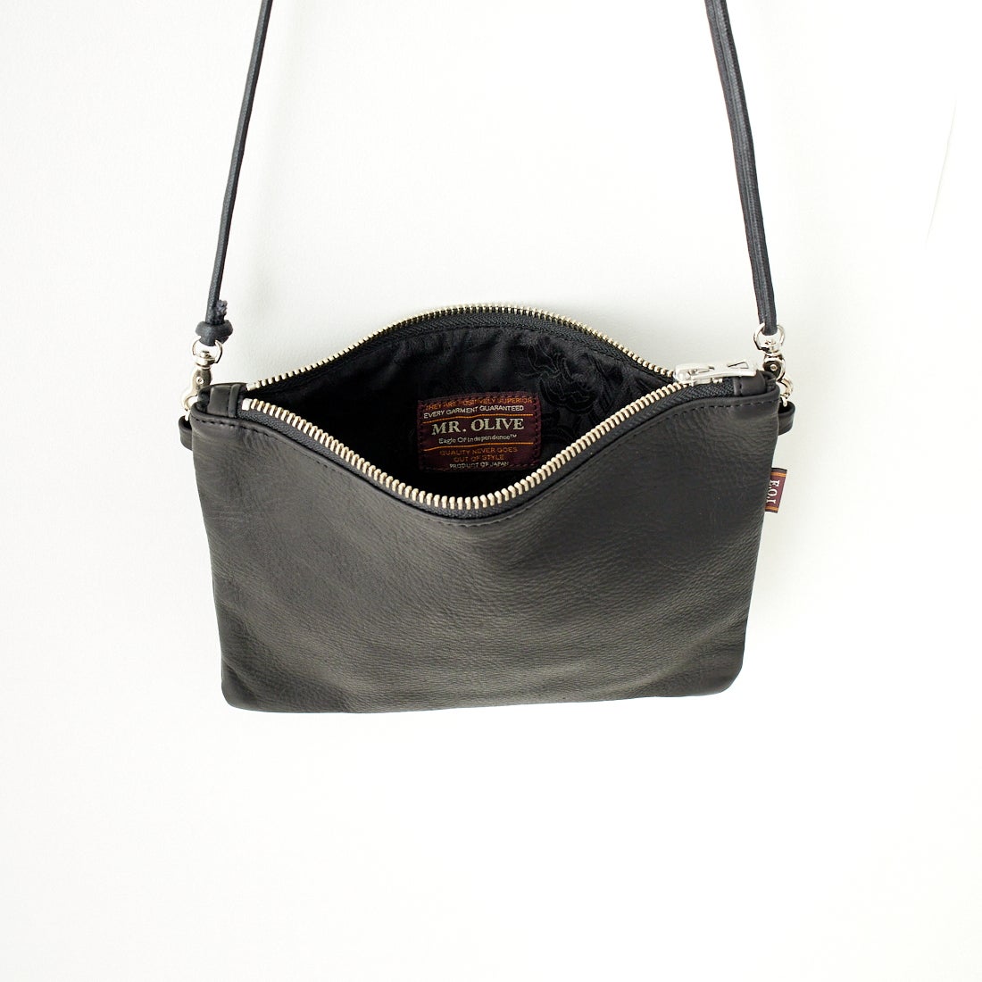 MR.OLIVE E.O.I [ミスターオリーブ] ウォータープルーフ ウォッシャブルレザーサコッシュ [ME680] BLACK