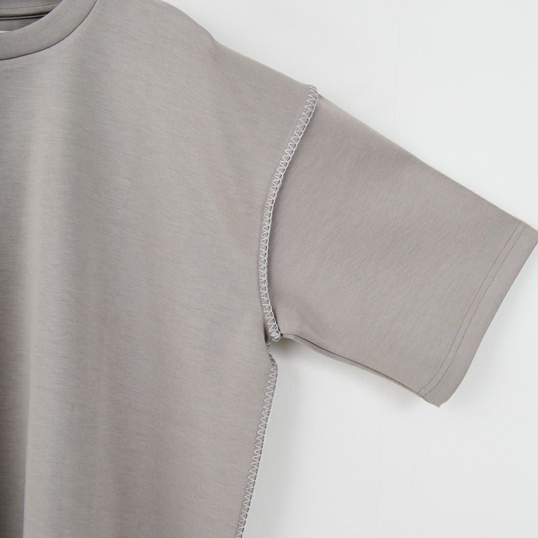 33Degrees [サーティスリーディグリーズ] ポンチカラーステッチTシャツ [311098IN] GREIGE