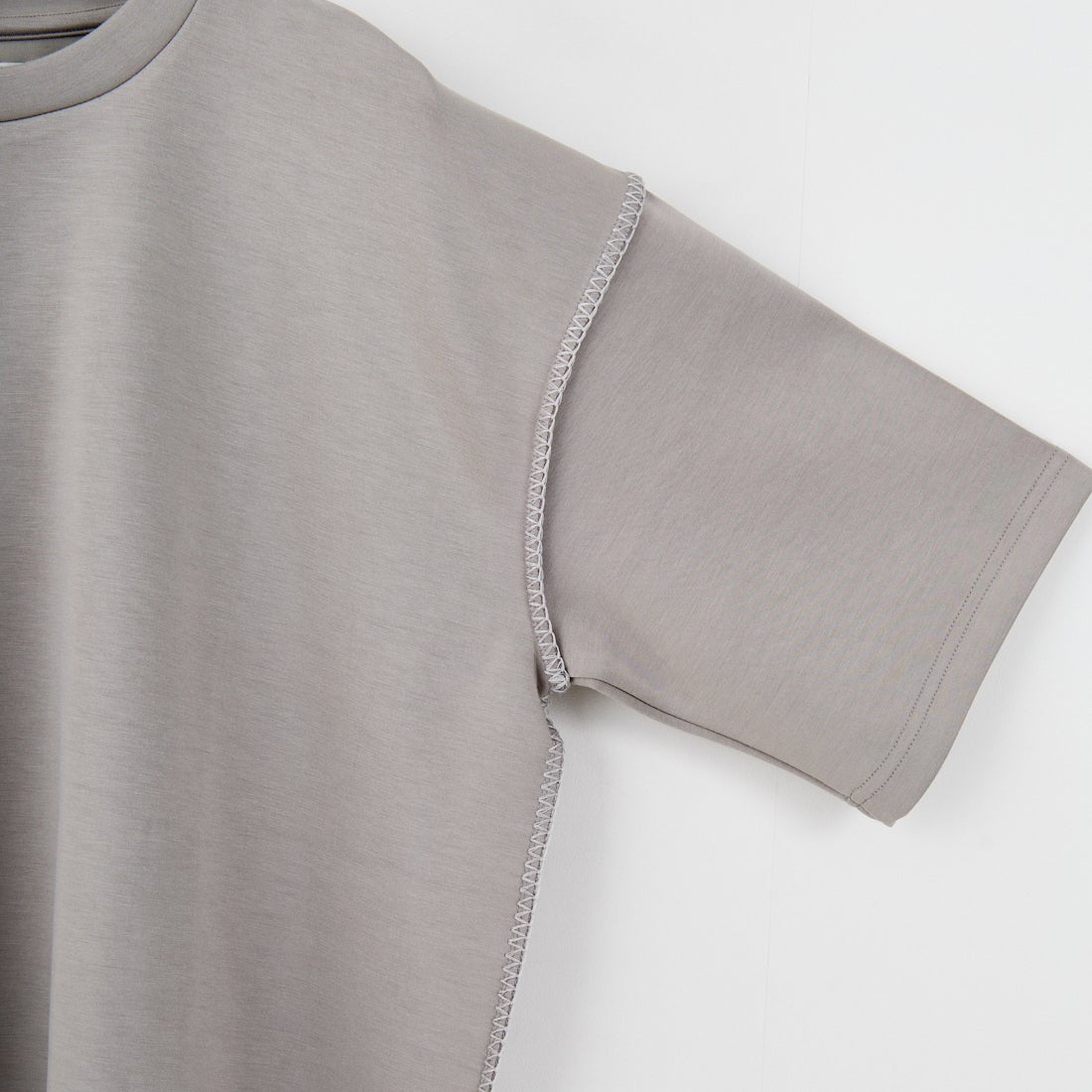 33Degrees [サーティスリーディグリーズ] ポンチカラーステッチTシャツ [311098IN] GREIGE