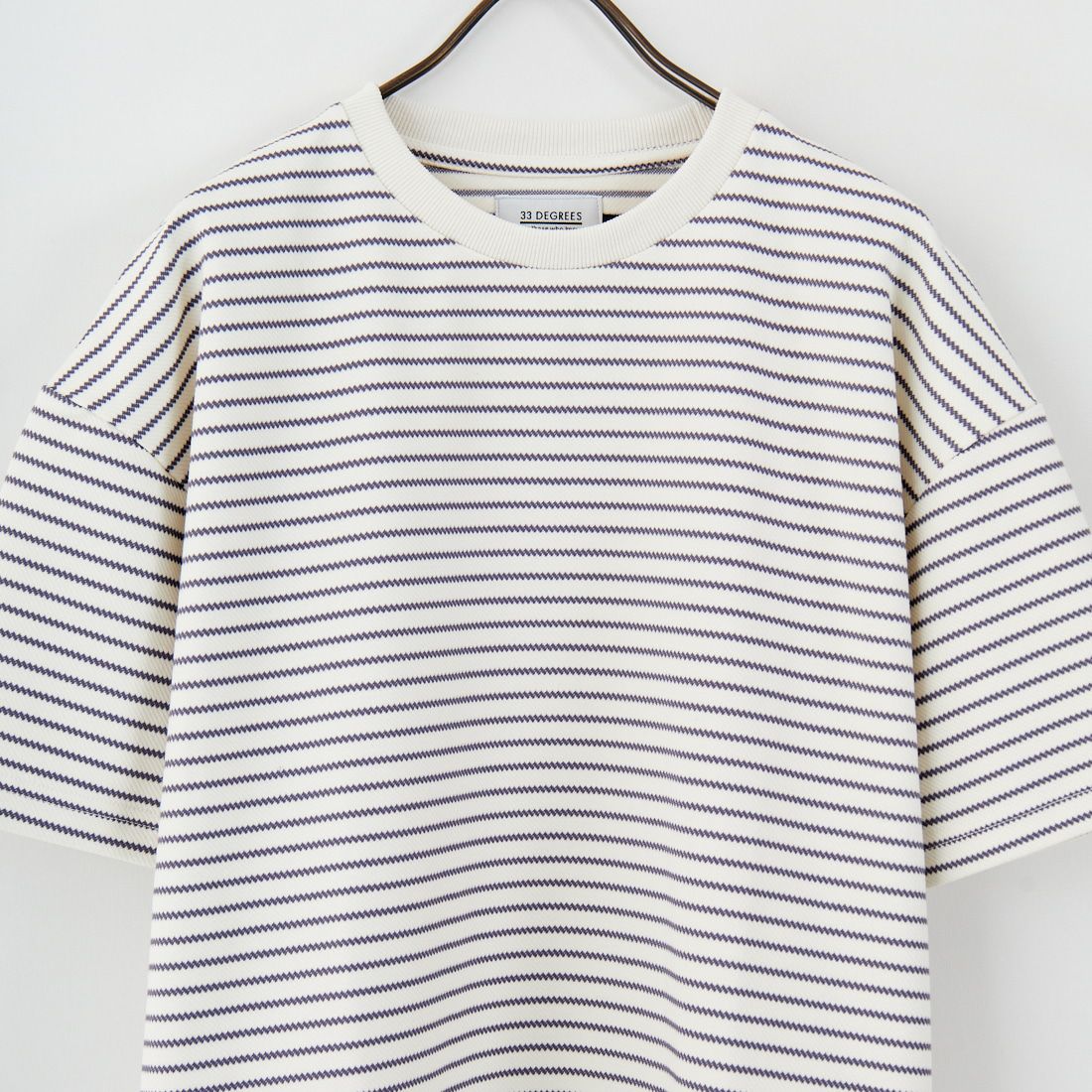 33Degrees [サーティスリーディグリーズ] ボーダースピンドルTシャツ [321012IN] OFF/GRY