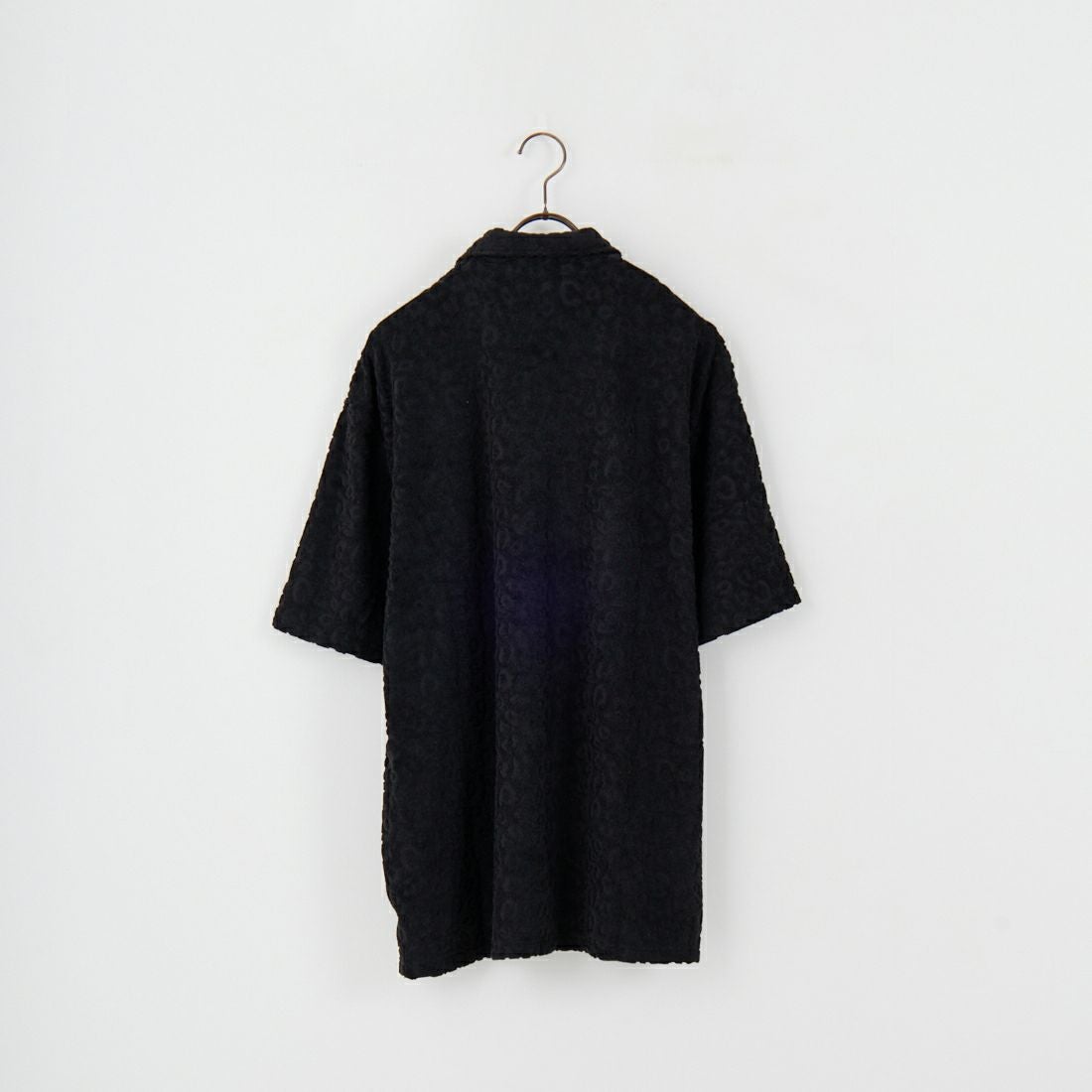 33Degrees [サーティスリーディグリーズ] レオパード柄パイルオープンカラーシャツ [725414] BLACK