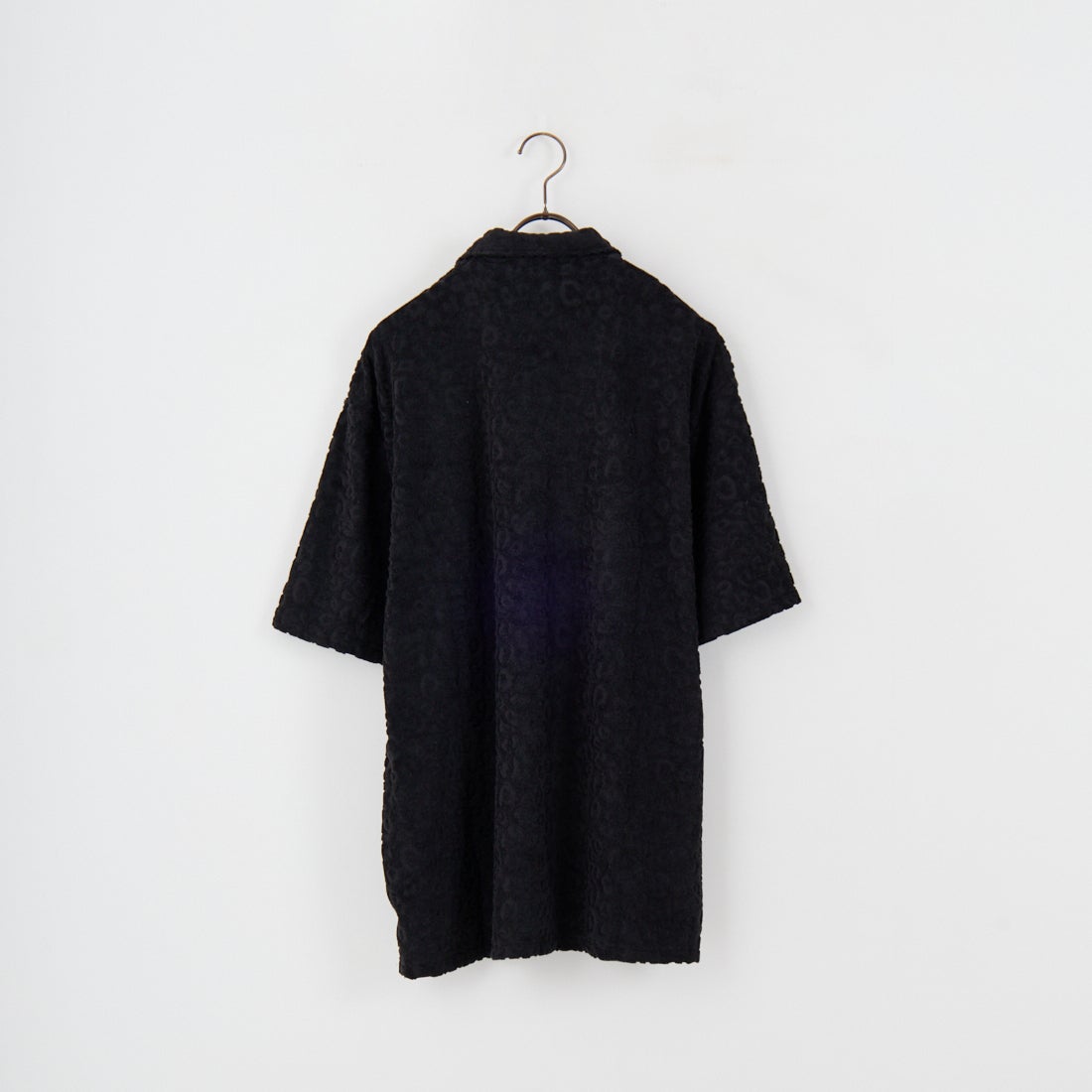 33Degrees [サーティスリーディグリーズ] レオパード柄パイルオープンカラーシャツ [725414] BLACK