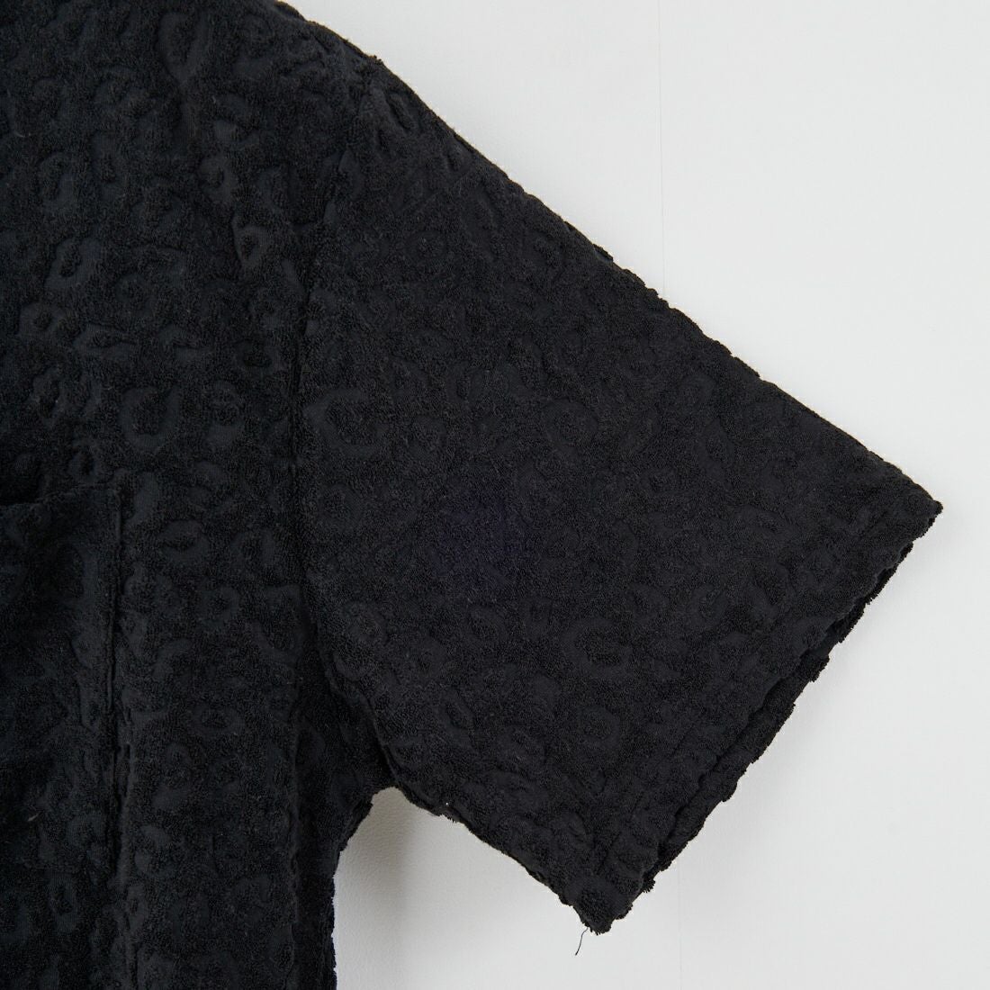 33Degrees [サーティスリーディグリーズ] レオパード柄パイルオープンカラーシャツ [725414] BLACK