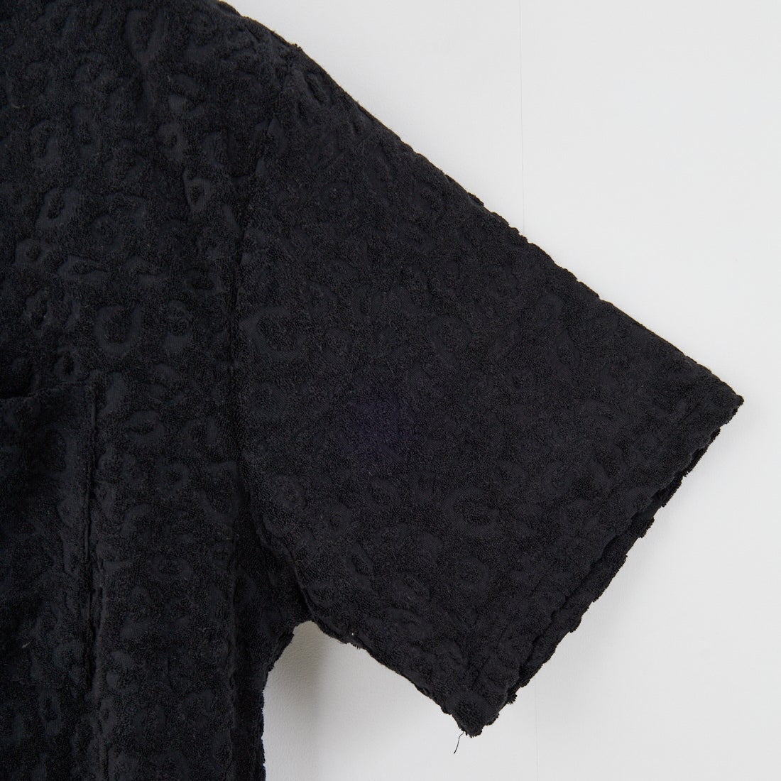 33Degrees [サーティスリーディグリーズ] レオパード柄パイルオープンカラーシャツ [725414] BLACK