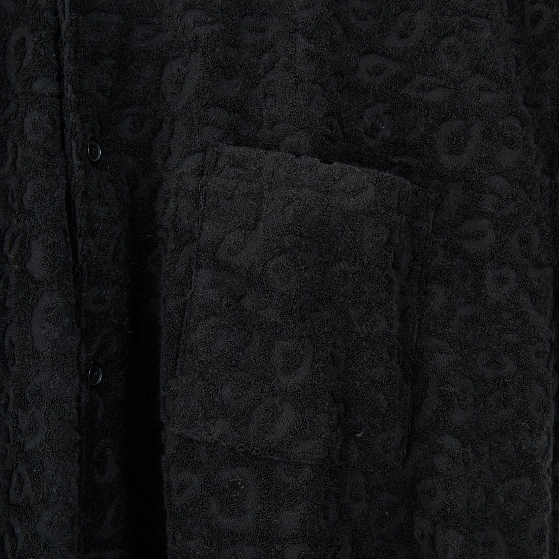 33Degrees [サーティスリーディグリーズ] レオパード柄パイルオープンカラーシャツ [725414] BLACK