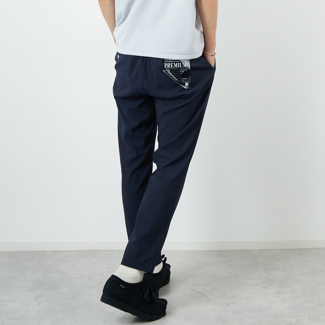 Jeans Factory Clothes [ジーンズファクトリークローズ] シアサッカーイージーパンツ [JFC-252-012] NAVY &&モデル身長：179cm 着用サイズ：L&&