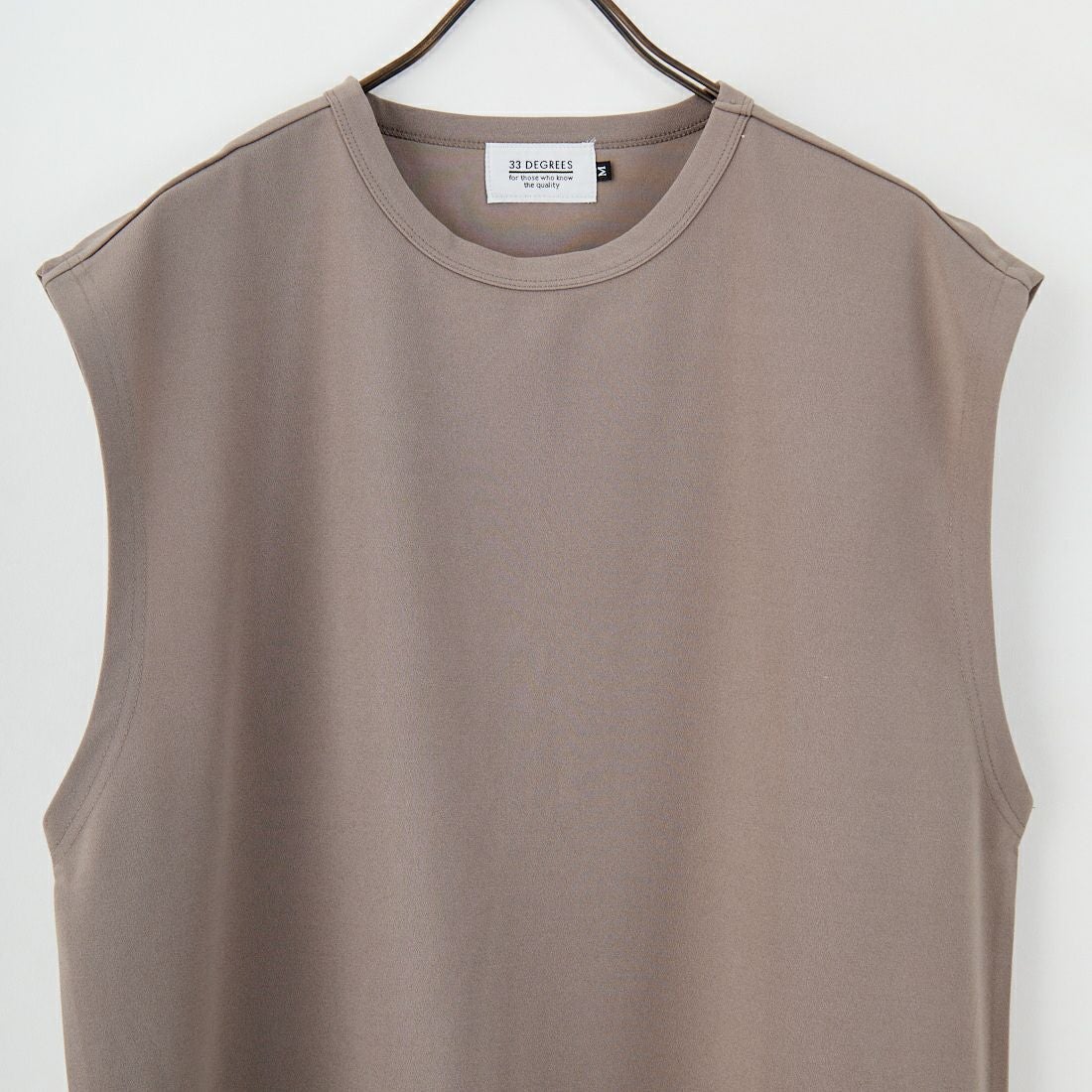 33Degrees [サーティスリーディグリーズ] 梨地ジャージノースリーブTシャツ [724401] GREIGE