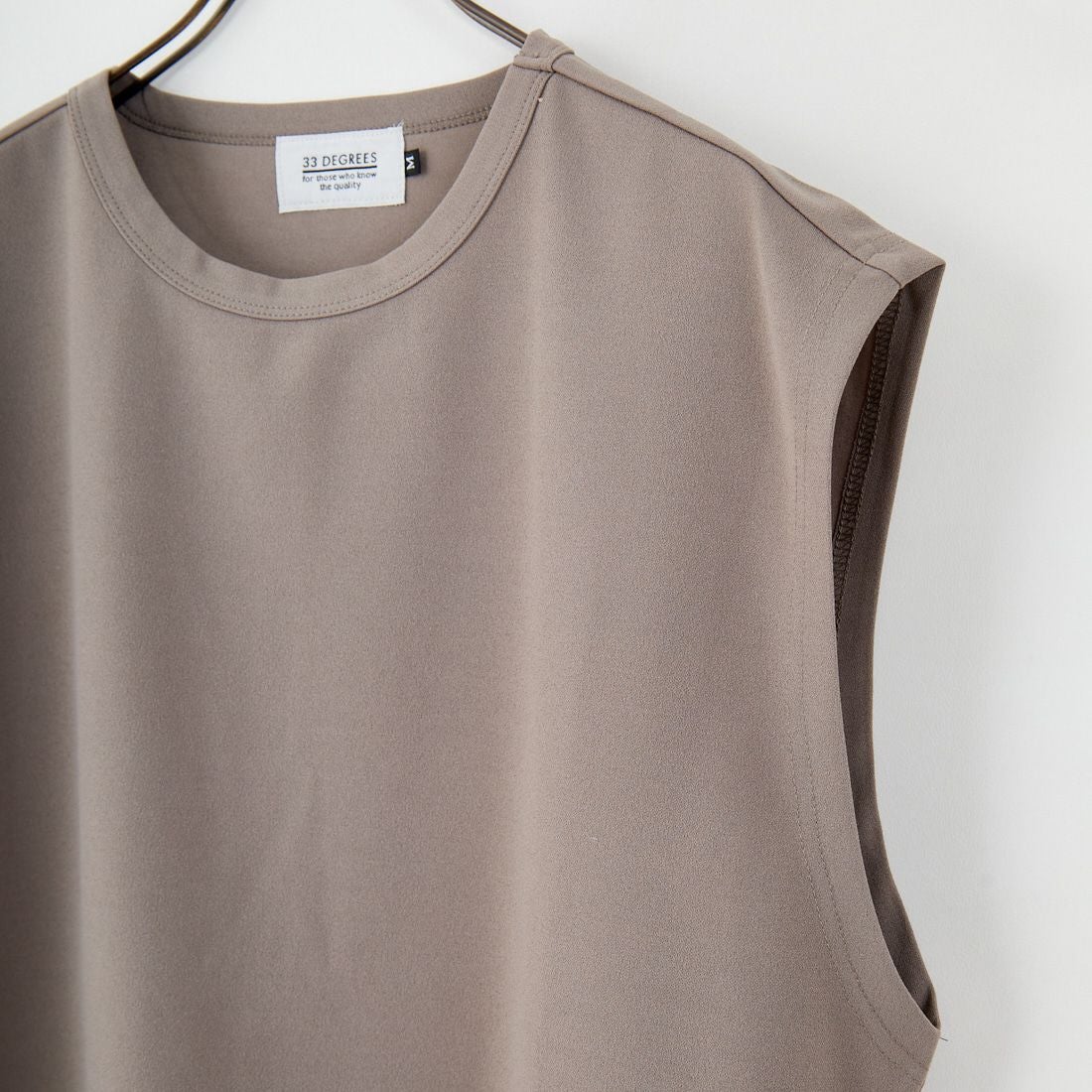 33Degrees [サーティスリーディグリーズ] 梨地ジャージノースリーブTシャツ [724401] GREIGE