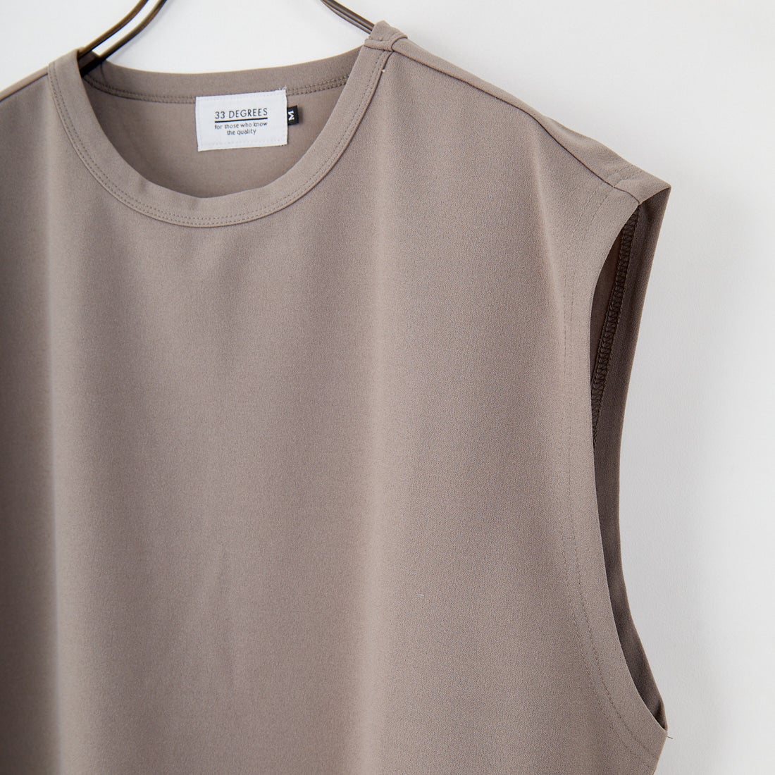 33Degrees [サーティスリーディグリーズ] 梨地ジャージノースリーブTシャツ [724401] GREIGE