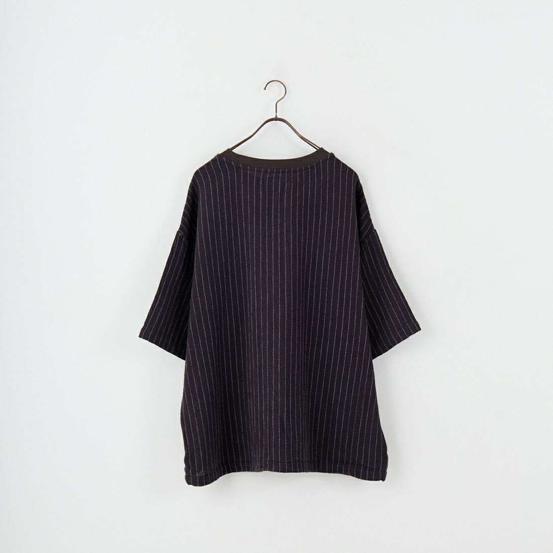 Jeans Factory Clothes [ジーンズファクトリークローズ] コットンリネンストライプドロストTシャツ [BFP130] 840 BLK