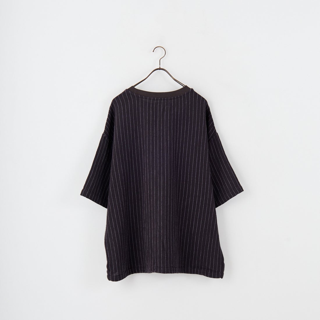 Jeans Factory Clothes [ジーンズファクトリークローズ] コットンリネンストライプドロストTシャツ [BFP130] 840 BLK