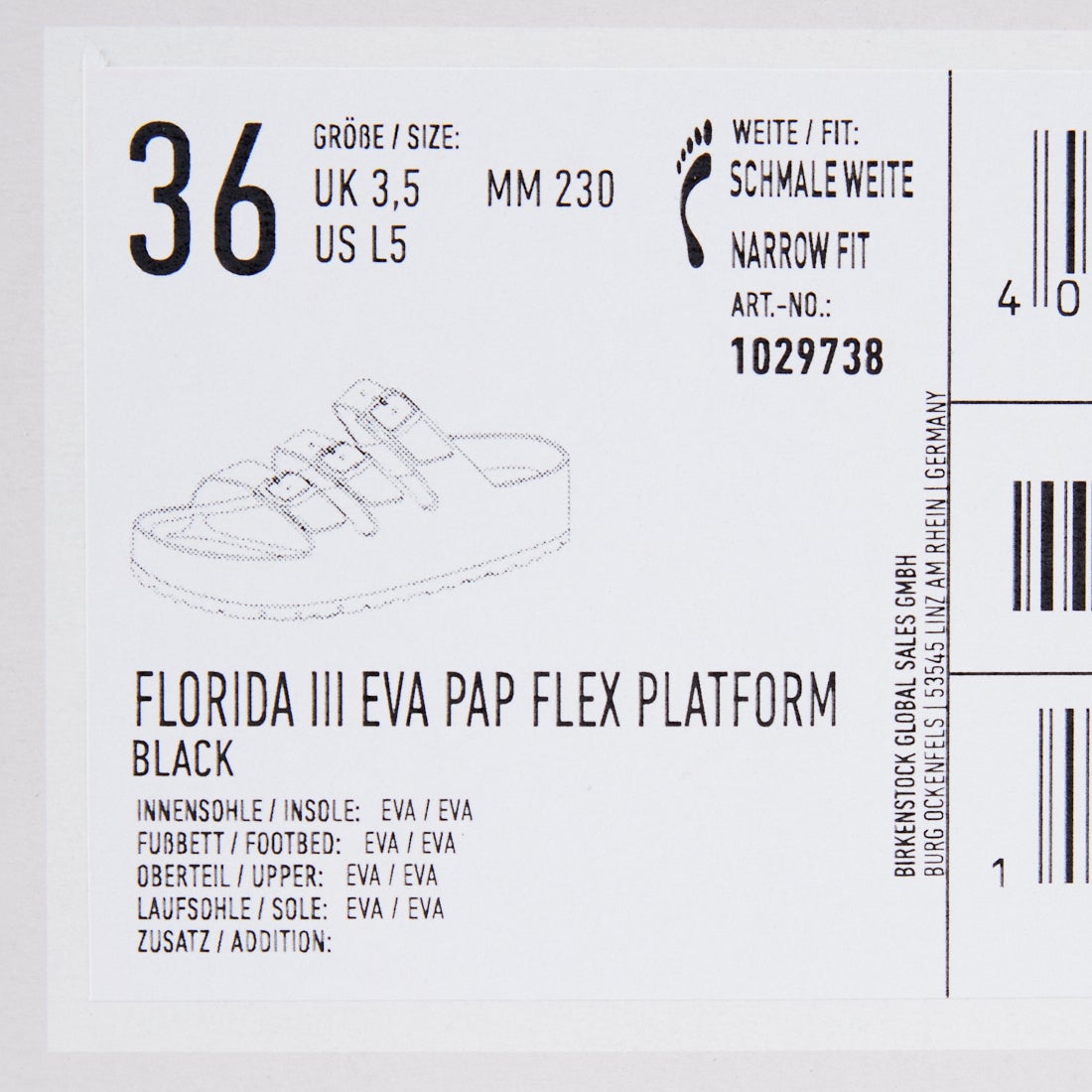 BIRKENSTOCK [ビルケンシュトック] FLORIDA/フロリダ3 EVAフレックスプラットフォーム [FLORIDA-3-EVA] 1029738