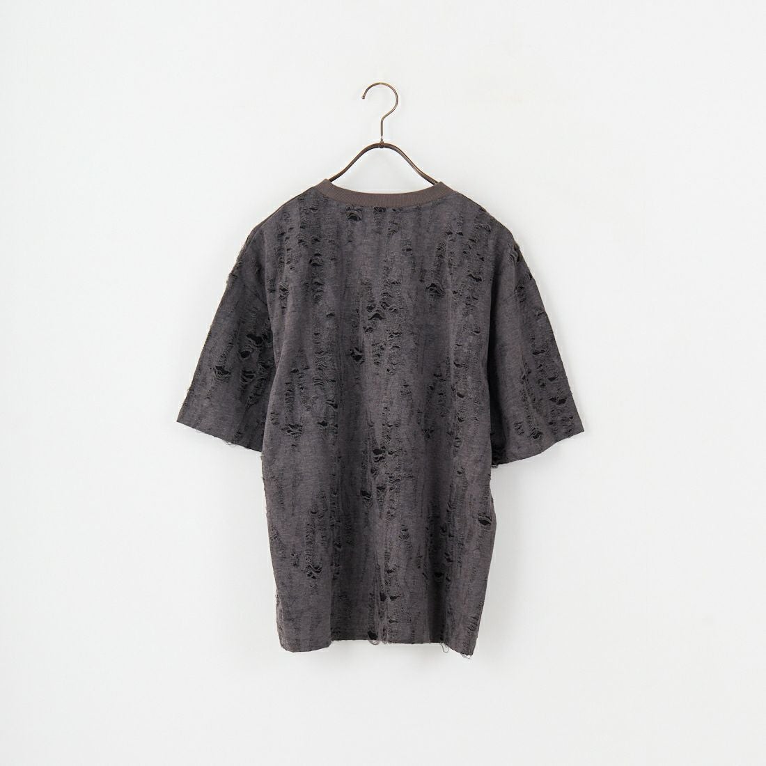 33Degrees [サーティースリーディグリーズ] ダメージ接結Tシャツ [25A-14070JF] CHARCOAL