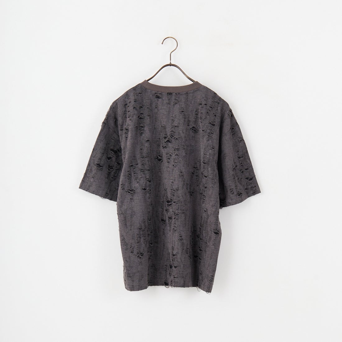 33Degrees [サーティースリーディグリーズ] ダメージ接結Tシャツ [25A-14070JF] CHARCOAL