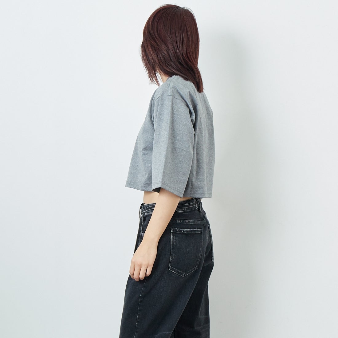 RIM.ARK [リムアーク] ニューベーシックショートTシャツ [460ISS80-1251] 180 T.GRY &&モデル身長：167cm 着用サイズ：F&&