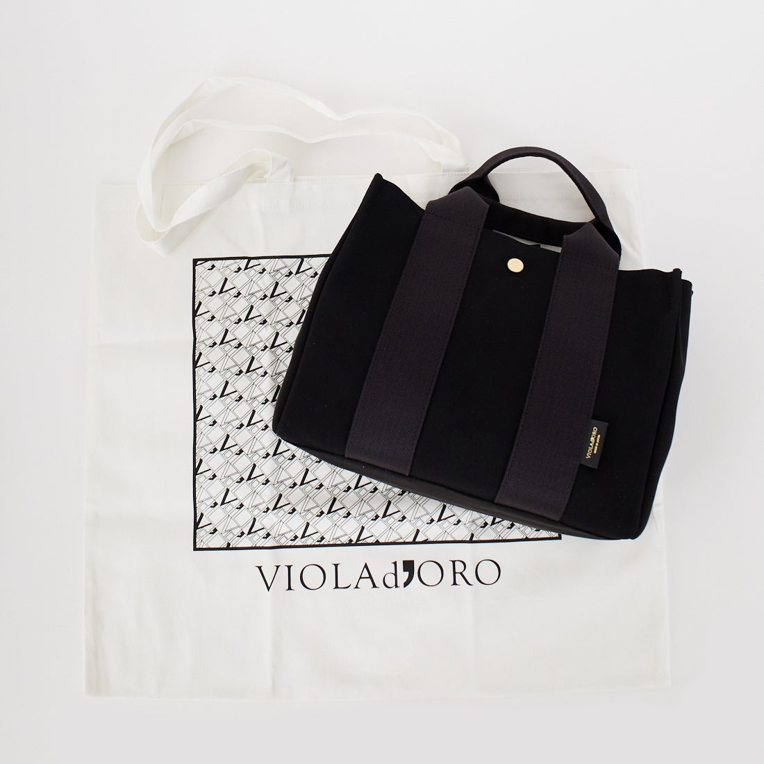 VIOLAd'ORO [ヴィオラドーロ] GINO マイクロファイバースエードトートバッグ [V-2063] BLACK/BLK