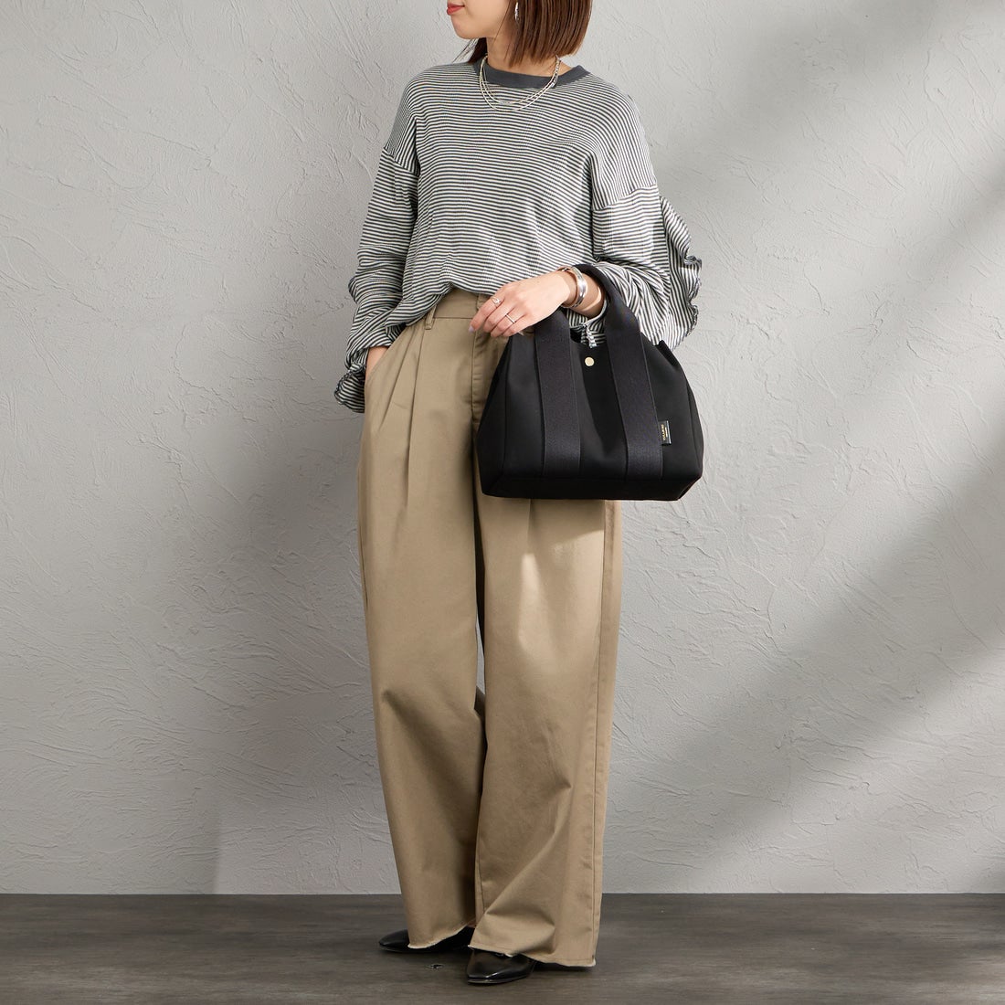 VIOLAd'ORO [ヴィオラドーロ] GINO マイクロファイバースエードトートバッグ [V-2063] BLACK/BLK