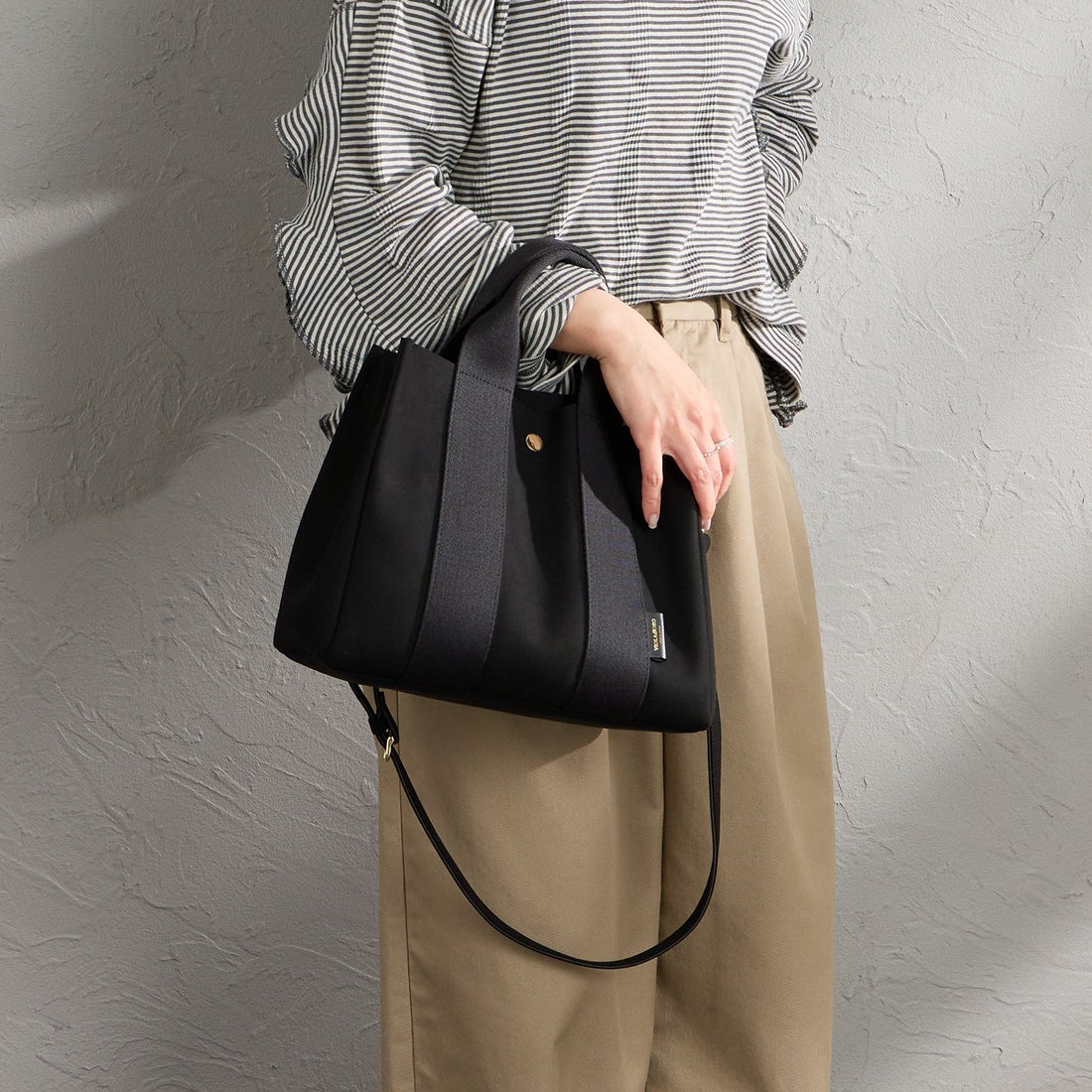 VIOLAd'ORO [ヴィオラドーロ] GINO マイクロファイバースエードトートバッグ [V-2063] BLACK/BLK