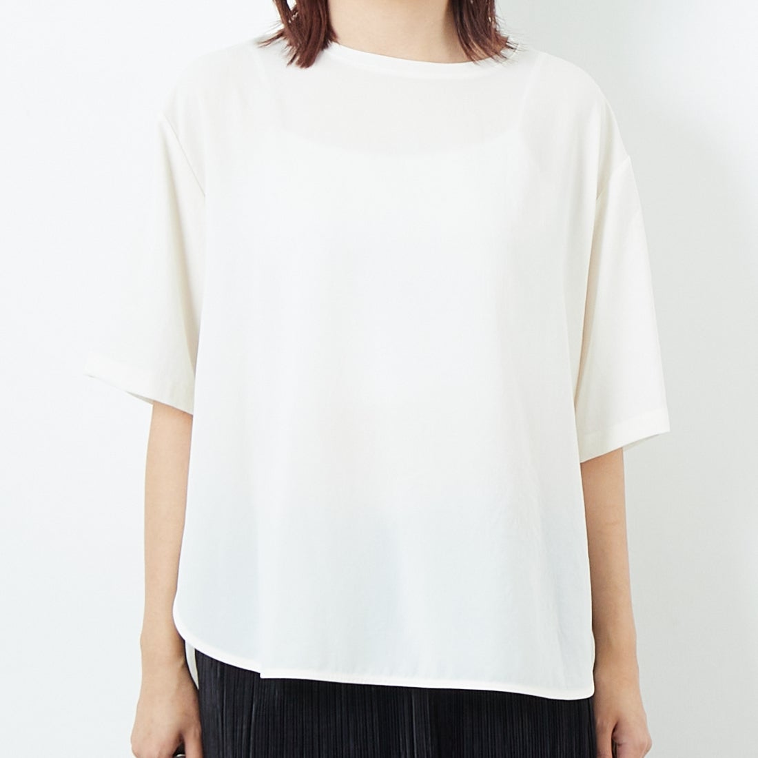 Jeans Factory Clothes [ジーンズファクトリークローズ] ノルディス2WAYプルオーバー [21255058] 031 ｵﾌ &&モデル身長：167cm 着用サイズ：F&&