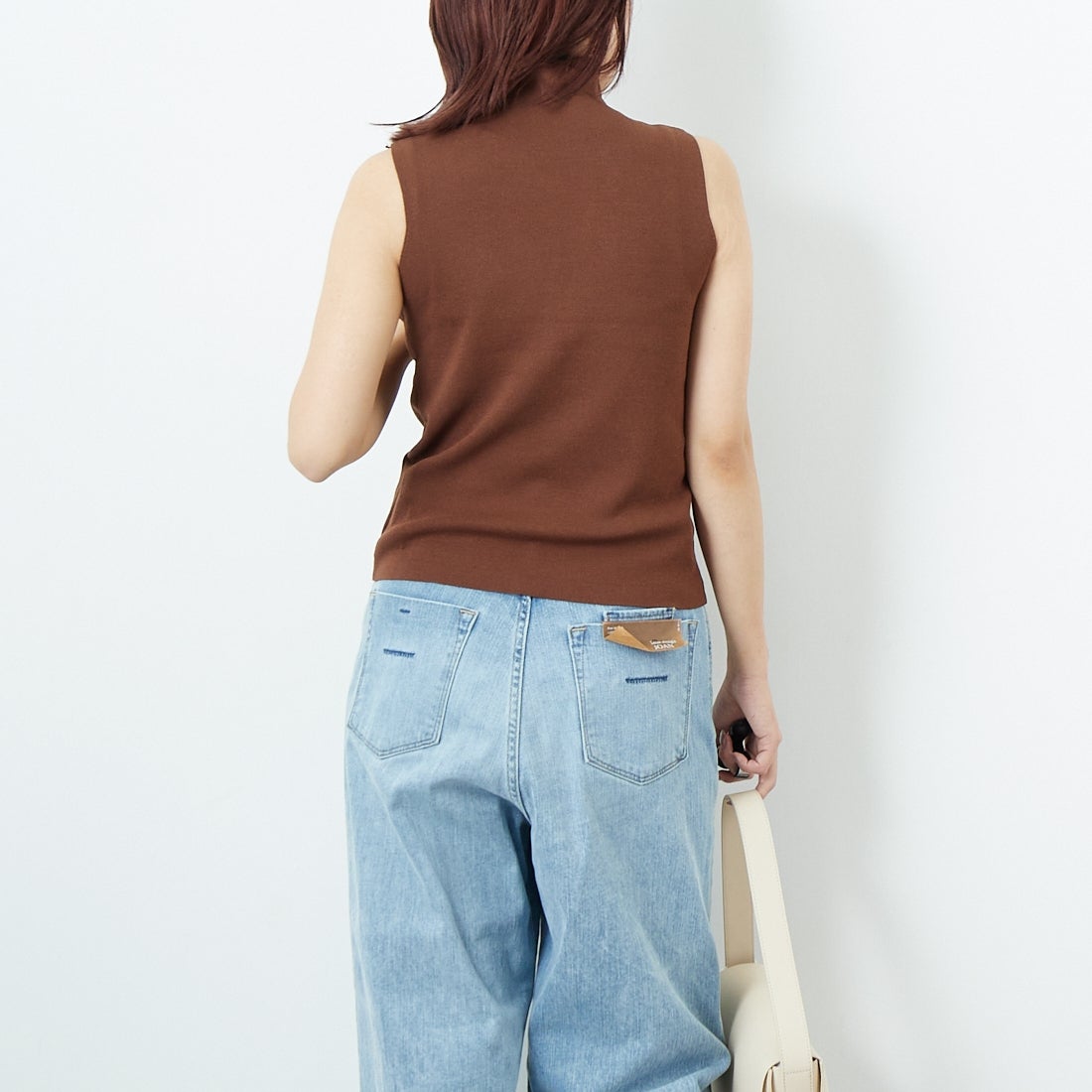 CLOCHE [クロシェ] ハイネックニットタンク [55285515] ﾌﾞﾗｳﾝ &&モデル身長：167cm 着用サイズ：2&&