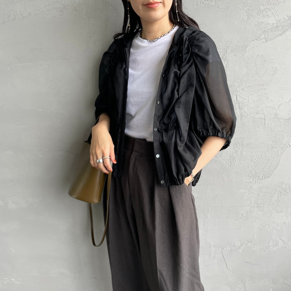 99 BLACK&&モデル身長：160cm 着用サイズ：F&&