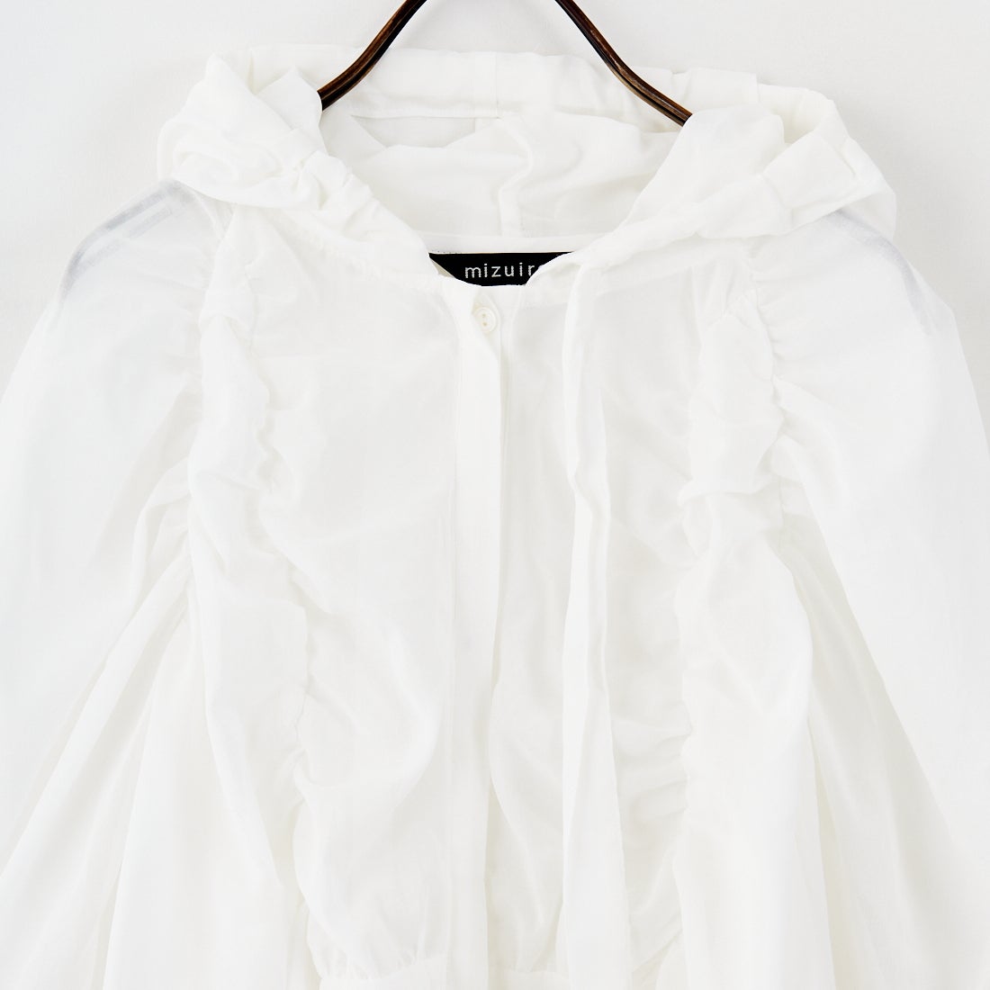 mizuiro ind [ミズイロインド] ギャザーフーデッドシャツ [2-230090] 11 O.WHITE