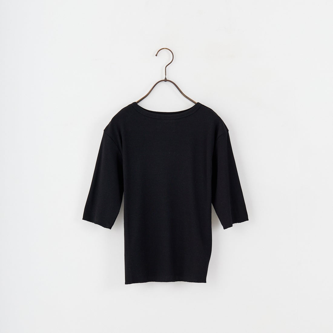 MEYAME [メヤメ] リブハーフスリーブTシャツ [MEY-2117] BLACK