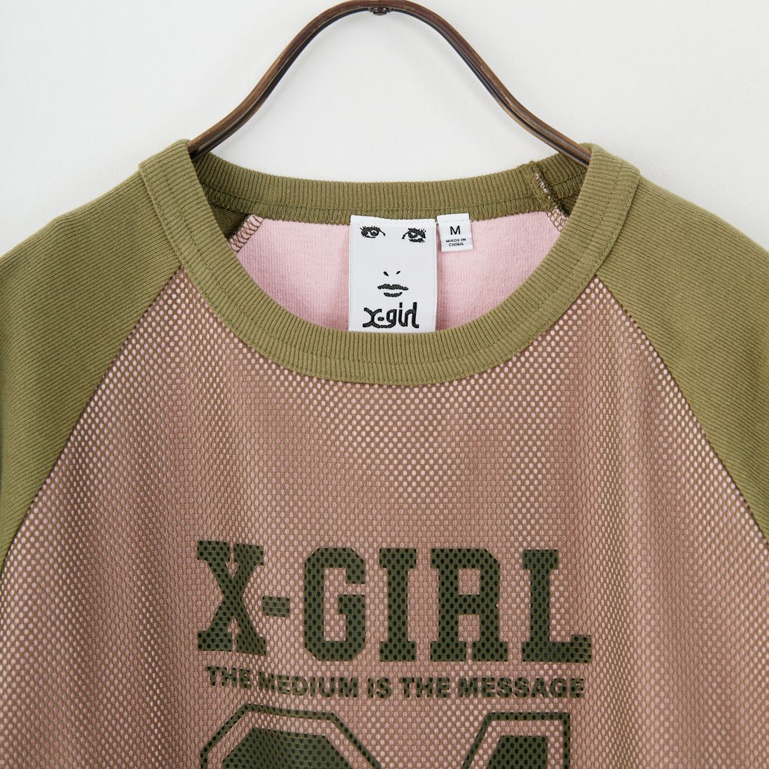 X-girl [エックスガール] ナンバリング ラグランベイビーTシャツ [105252013006] OLIVE