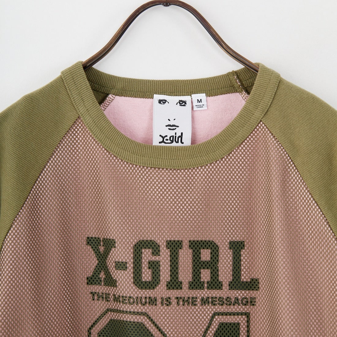 X-girl [エックスガール] ナンバリング ラグランベイビーTシャツ [105252013006] OLIVE