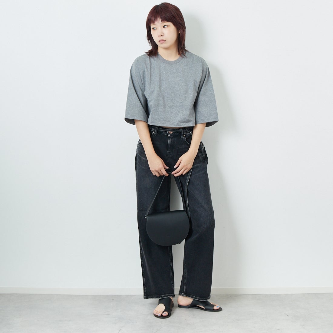 RED CARD TOKYO [レッドカード トーキョー] Idaho ワイドストレートデニム [88W11501BKS] S-BK USED &&モデル身長：167cm 着用サイズ：24&&