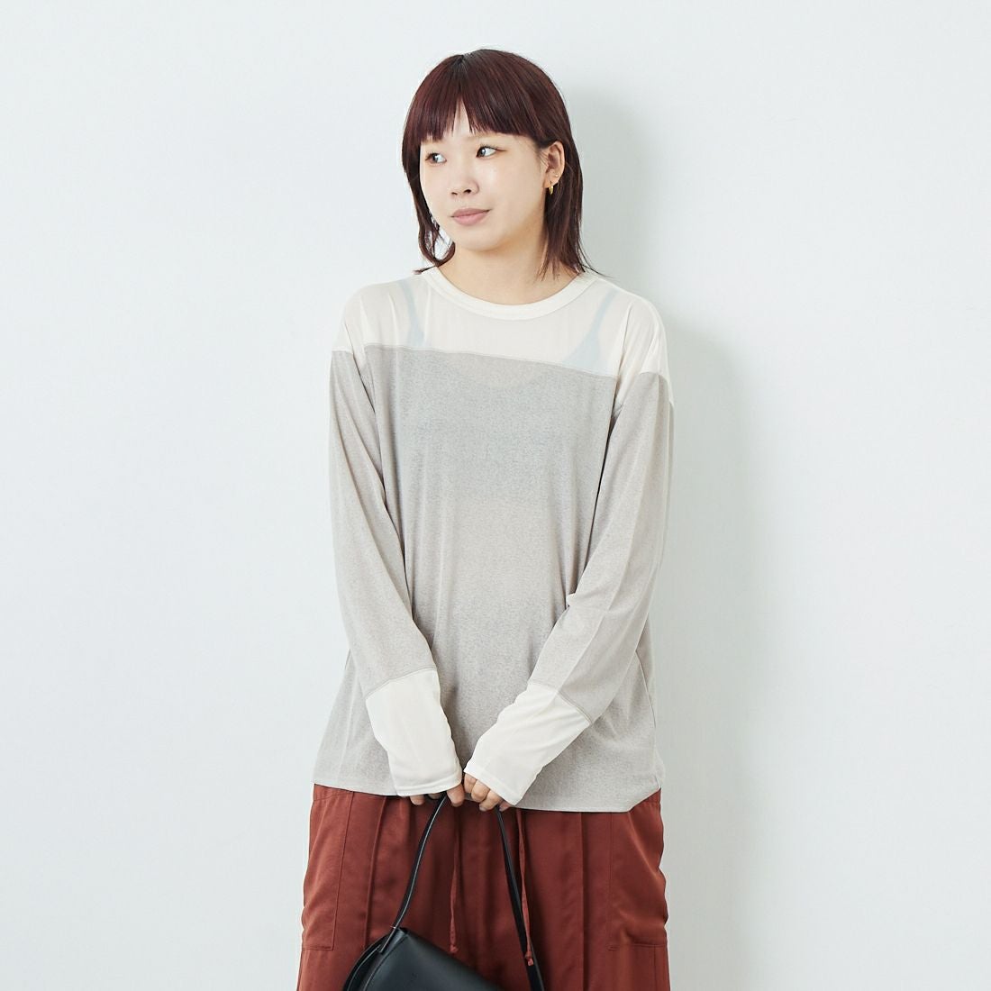 L.BEIGE&&モデル身長：167cm 着用サイズ：F&&