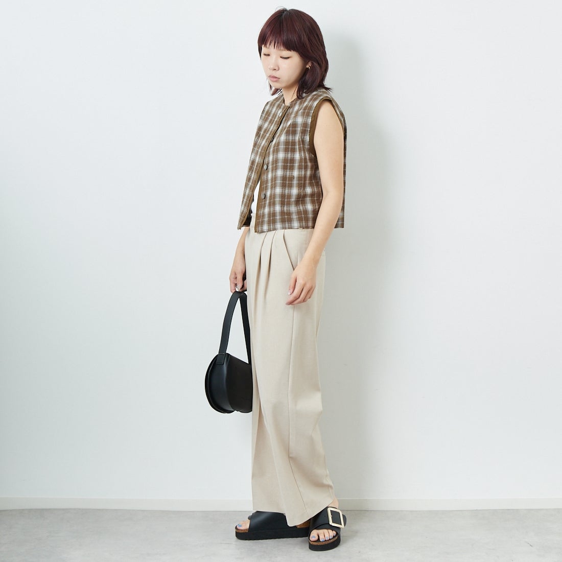 CHIGNON [シニヨン] チェックノースリーブベスト [4753-323KK