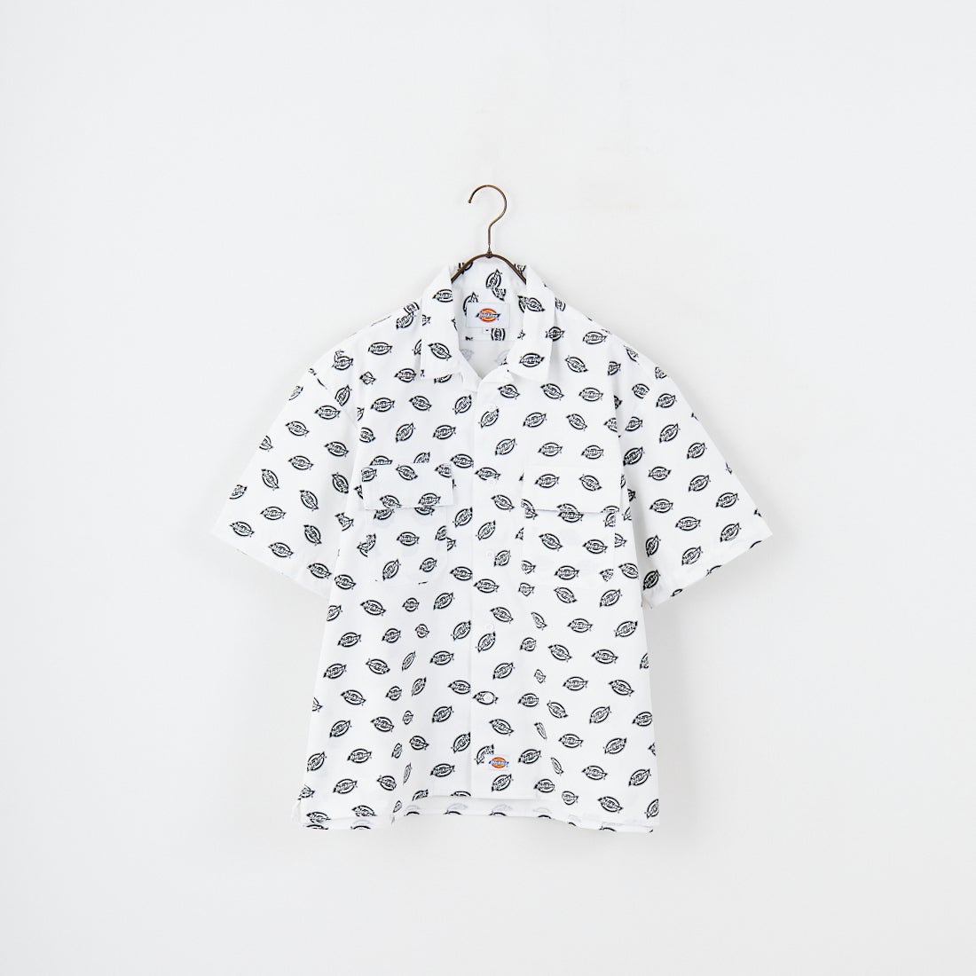 Dickies [ディッキーズ] Extended By GORO NAKATSUGAWA (MIN-NANO) 総柄ロゴオープンカラーシャツ [81184400] 80 ﾌﾞﾗｯｸ