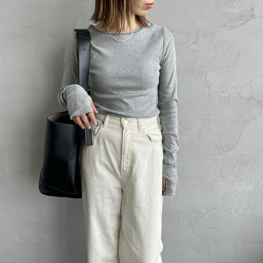 M.GRAY&&モデル身長：158cm 着用サイズ：F&&