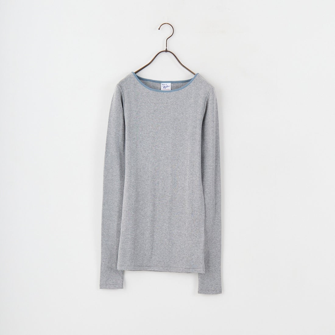 Robert P.Miller [ロバートピーミラー] 別注 配色パネルリブ ボートネックTシャツ [RM254-2041IN-JF] M.GRAY