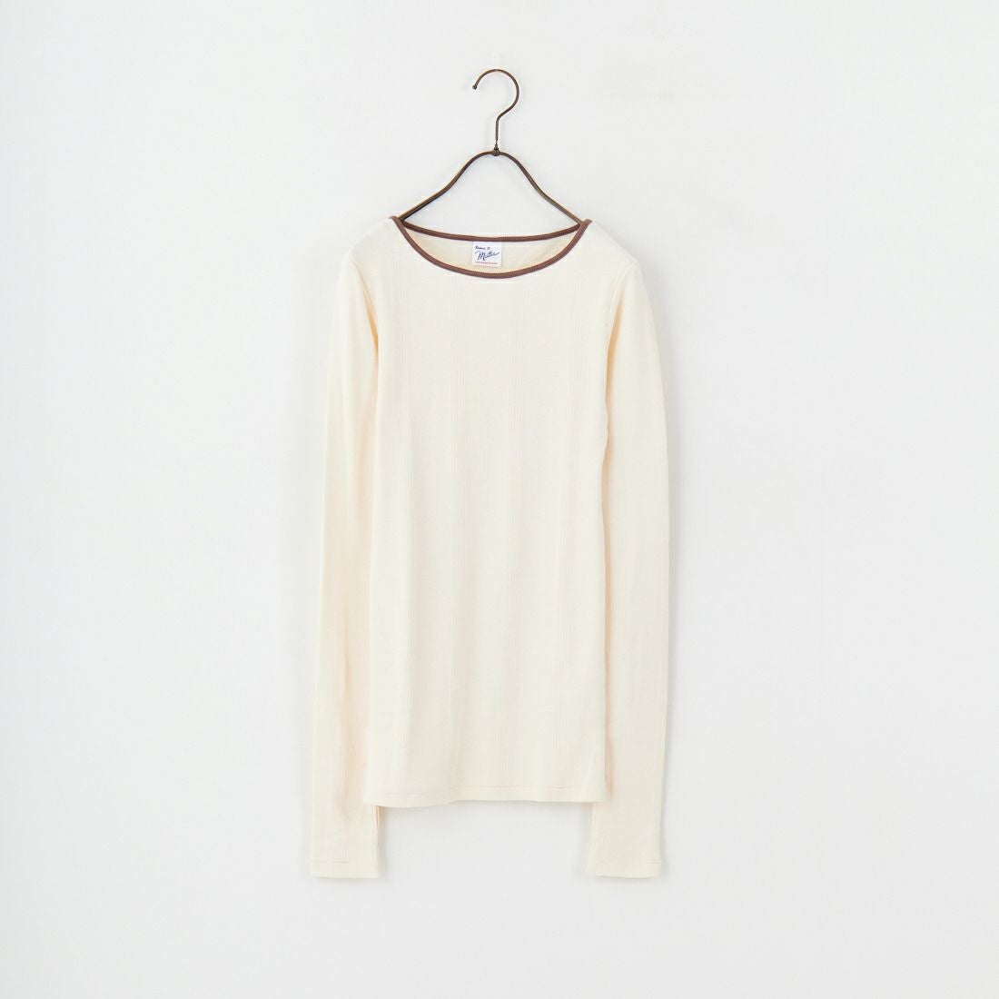 Robert P.Miller [ロバートピーミラー] 別注 配色パネルリブ ボートネックTシャツ [RM254-2041IN-JF] IVORY