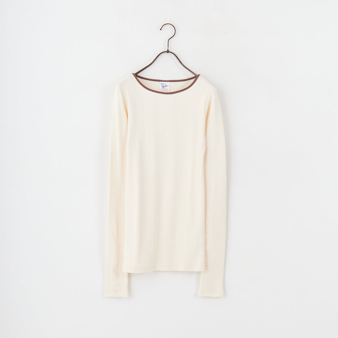 Robert P.Miller [ロバートピーミラー] 別注 配色パネルリブ ボートネックTシャツ [RM254-2041IN-JF] IVORY