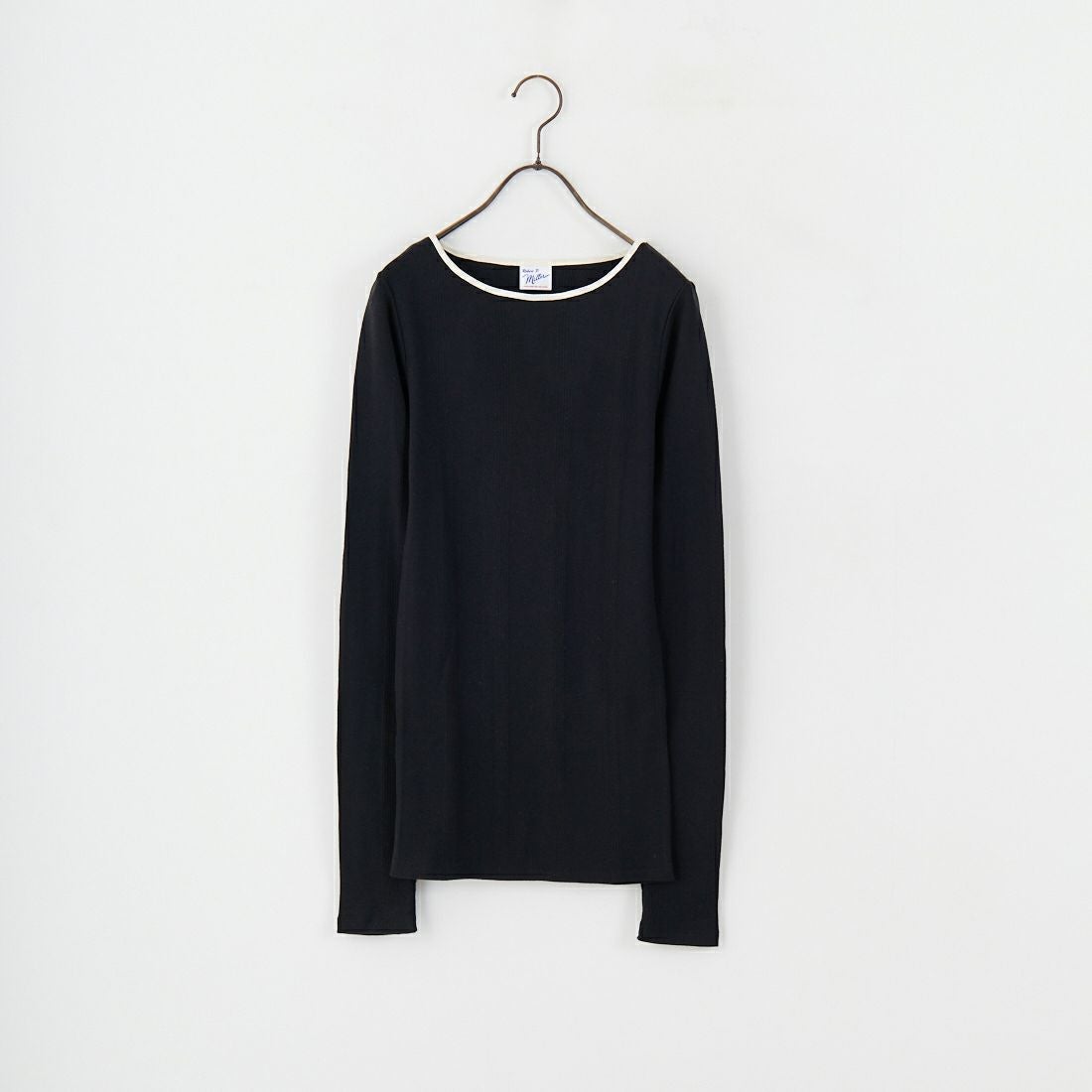 Robert P.Miller [ロバートピーミラー] 別注 配色パネルリブ ボートネックTシャツ [RM254-2041IN-JF] BLACK