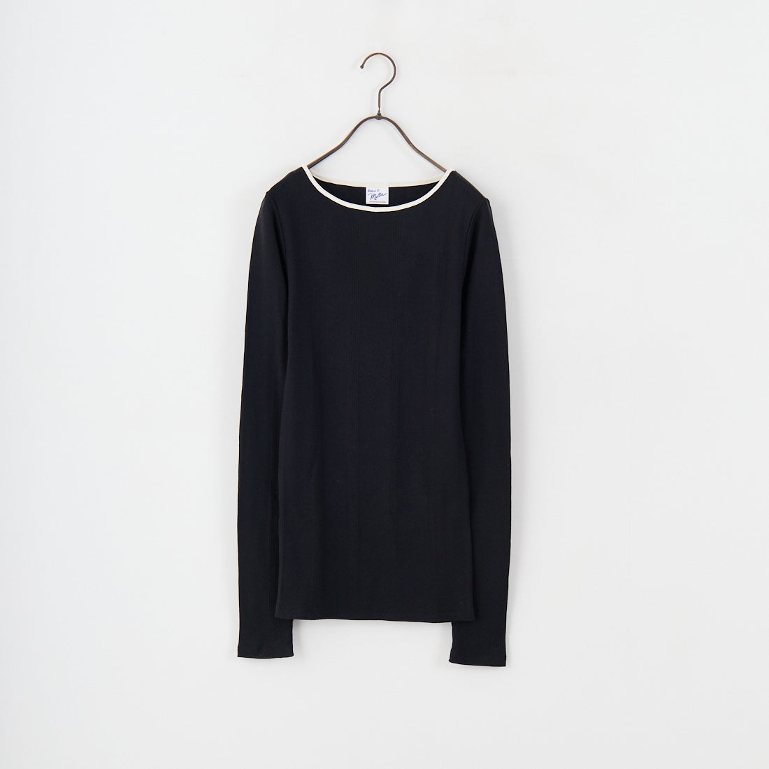 Robert P.Miller [ロバートピーミラー] 別注 配色パネルリブ ボートネックTシャツ [RM254-2041IN-JF] BLACK