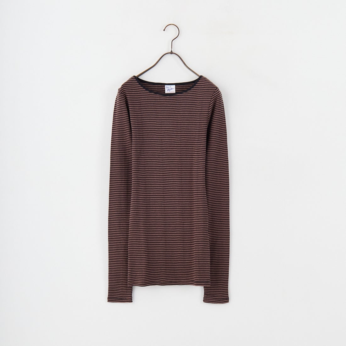 Robert P.Miller [ロバートピーミラー] 別注 配色パネルリブ ボートネックTシャツ [RM254-2041IN-JF] BROWN